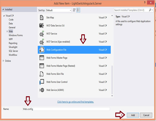 Add web configure file